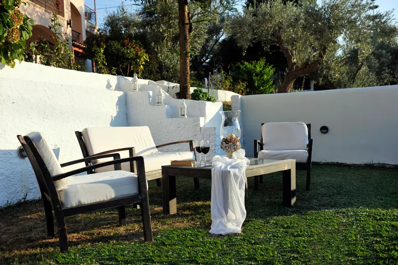 Lounge chairs on the lawn